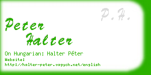 peter halter business card