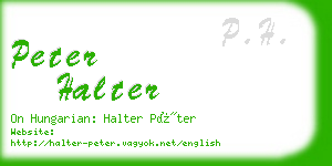 peter halter business card